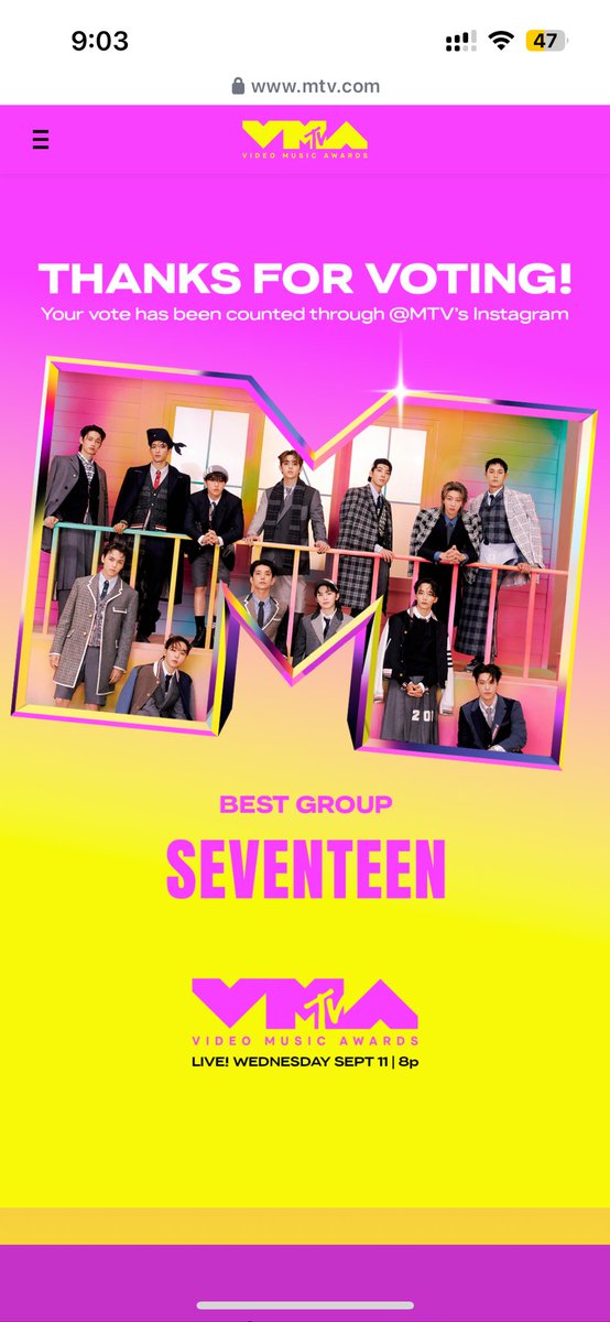 sha_reads_'s tweet photo. Final round naaaa!!
Don't forget to vote 😊😊
https://t.co/wXln0xgGID

#VoteSEVENTEEN_onVMAs #SEVENTEEN #세븐틴 #VMA  @pledis_17 @vmas https://t.co/Bj1LLLxzea