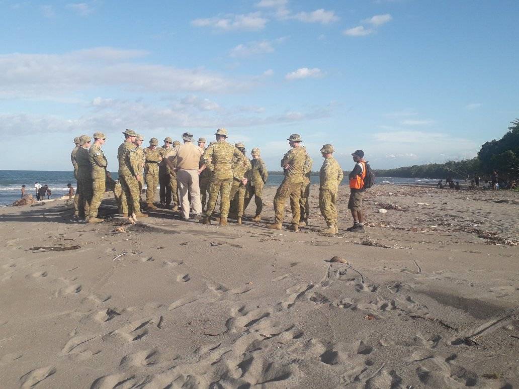 On the battlefield at Buna explaining the Australian 2/9th Battalion action on 18 December 1942 that captured Cape Endaiadere.