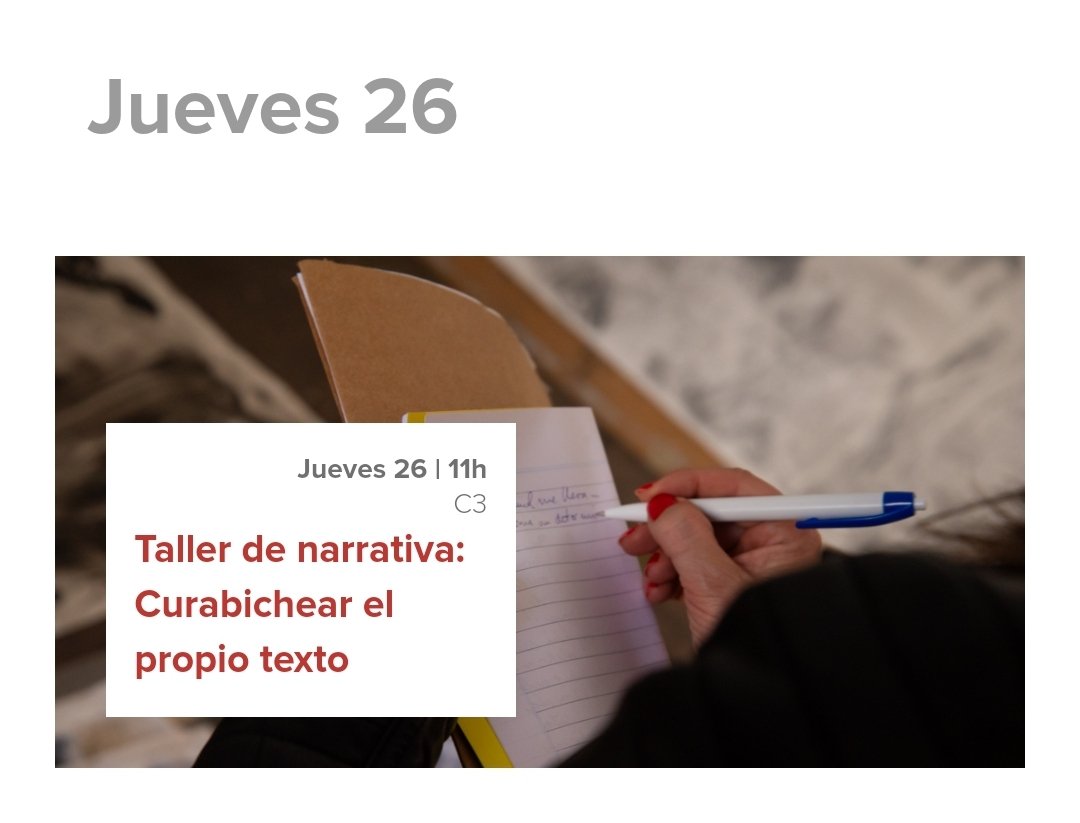 En el marco del maravilloso <a href="/FundacionFilba/">Filba Literatura</a> estaré dando un taller de escritura. Ojalá se anoten.  Abrazoooo