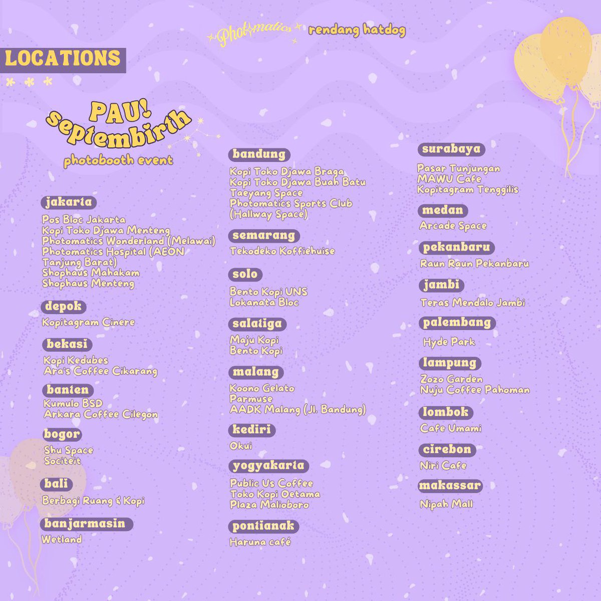 sb19echoes's tweet photo. ⋆˖ ࣪⭑ PAU! SEPTEMBIRTH  ⋆˖ ࣪⭑

Let's celebrate PABLO's 30th Birthday with photobooth event by @rendanghatdog collaborate with @photomatics

🗓️ 8-14 September 2024
📍Photomatics listed below

#PAUseptembirth 
#PABLO @imszmc https://t.co/SpiOyQEXnc