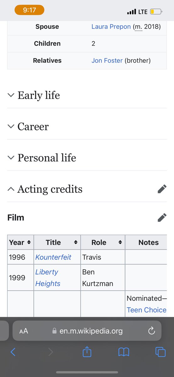 liam_paris's tweet photo. What ire do you attract in this world to get “acting credits” instead of “filmography” on Wikipedia https://t.co/vTMSdtw21z