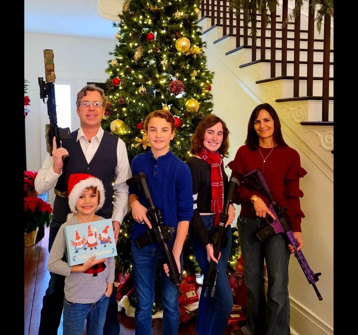 RageBot5000's tweet image. The AR-15 used by Appalachee shooter Colt Gray was given to him as a Christmas present from his father, the recently arrested Colin Gray.

An AR-15.

To celebrate the birth of Christ.

Where in 31 flavors of f**k would someone get an insanely irresponsible idea like that?

🤔