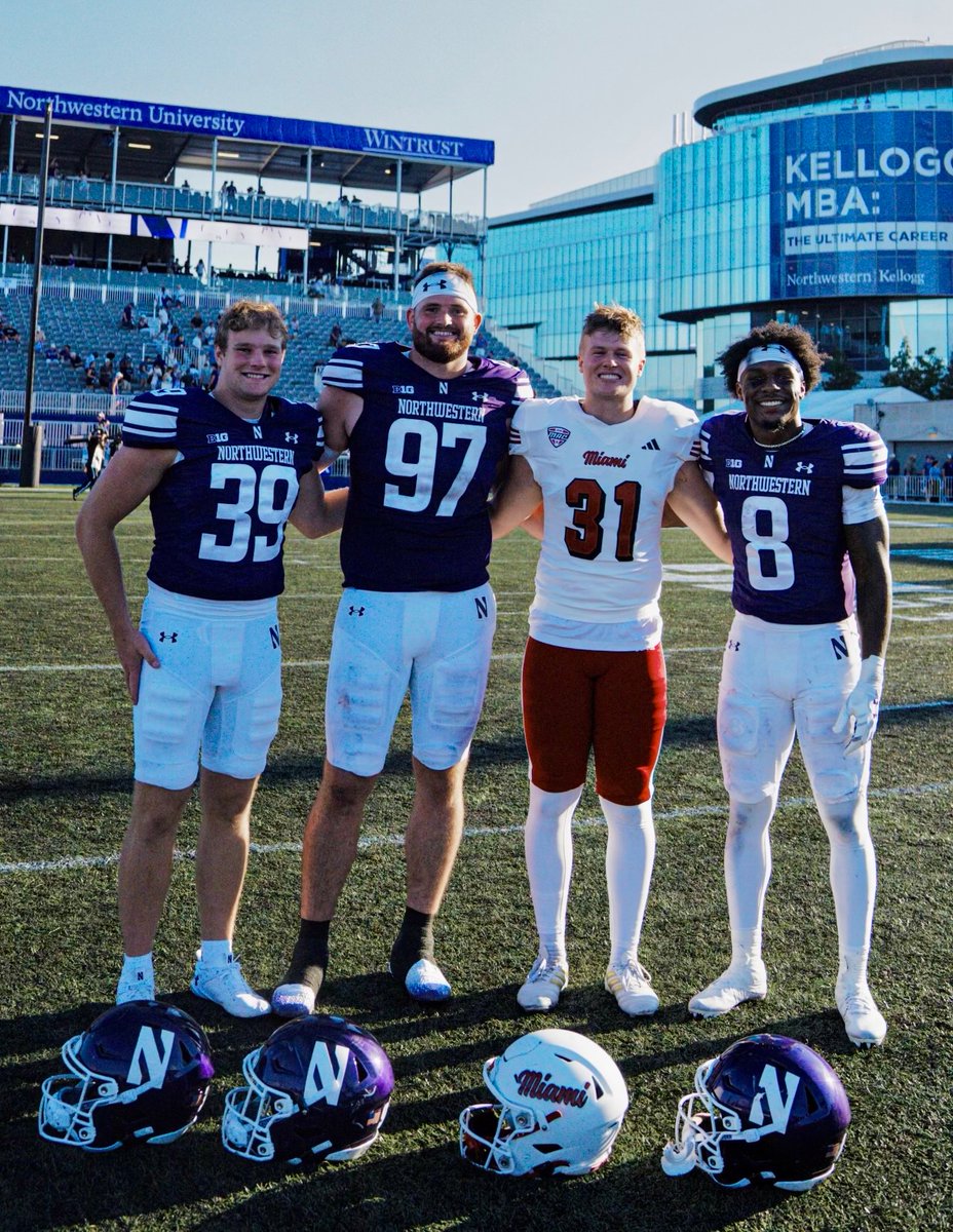 So proud of these Northwestern Wildcats and Miami Redhawk!
Jack Florentine, Sean McLaughlin, Dominic Dzioban, and AJ Henning!