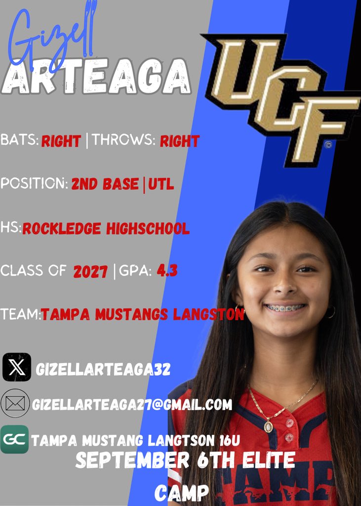 So exited to attend the UCF September Elite camp tomorrow! <a href="/UCF_Softball/">UCF Softball</a> <a href="/CoachBallMalone/">Cindy Ball-Malone</a> <a href="/tampamustangs08/">Tampa Mustangs 08</a>