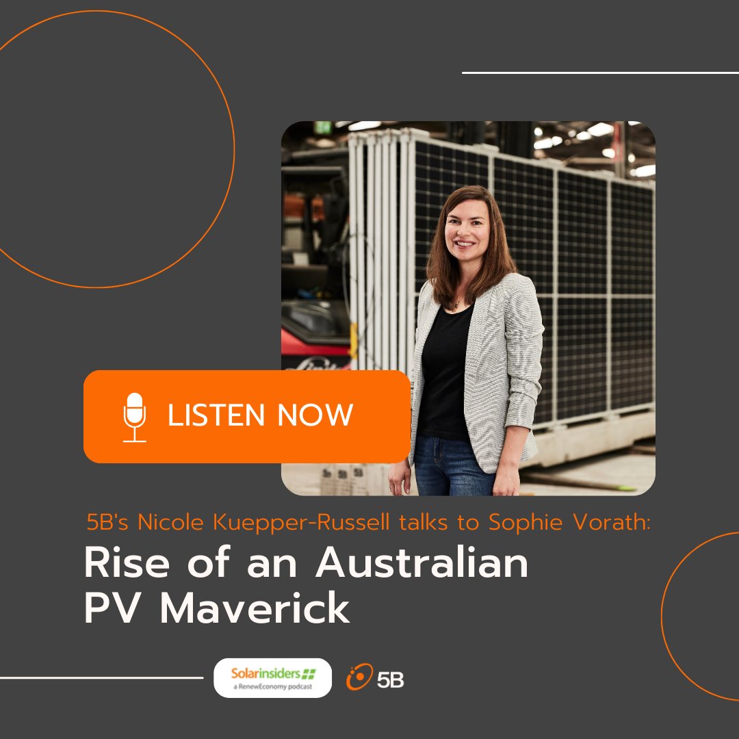 5B (@5b_tech) on Twitter photo Add this to your weekend podcast playlist. How 5B rose from a drawing on the back of a napkin to one of Australia’s solar manufacturing success stories with over 150 projects across 7 countries on <a href="/renew_economy/">Renew Economy</a>'s #SolarInsiders podcast.
hubs.ly/Q02NVTy10
#FutureMadeinAus Add this to your weekend podcast playlist. How 5B rose from a drawing on the back of a napkin to one of Australia’s solar manufacturing success stories with over 150 projects across 7 countries on <a href="/renew_economy/">Renew Economy</a>'s #SolarInsiders podcast.
hubs.ly/Q02NVTy10
#FutureMadeinAus