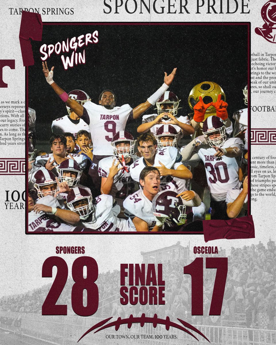 This team has no quit in them!!!!

#TarponPride #Spongers100