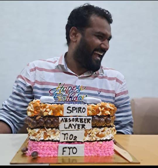 Sachin R. Rondiya (@drondiya) on Twitter photo A few weeks ago, my amazing team at IISc surprised me with a Perovskite Solar Device-themed cake and a big birthday celebration on campus. Such a beautiful memory I’ll cherish forever. Thank you, TEAM!
#Grateful #Memories #TeamSpirit
<a href="/RondiyaGroup/">Rondiya Group</a> <a href="/iiscbangalore/">IISc Bangalore</a> <a href="/iiscmte/">Materials Engineering IISc</a> A few weeks ago, my amazing team at IISc surprised me with a Perovskite Solar Device-themed cake and a big birthday celebration on campus. Such a beautiful memory I’ll cherish forever. Thank you, TEAM!
#Grateful #Memories #TeamSpirit
<a href="/RondiyaGroup/">Rondiya Group</a> <a href="/iiscbangalore/">IISc Bangalore</a> <a href="/iiscmte/">Materials Engineering IISc</a>