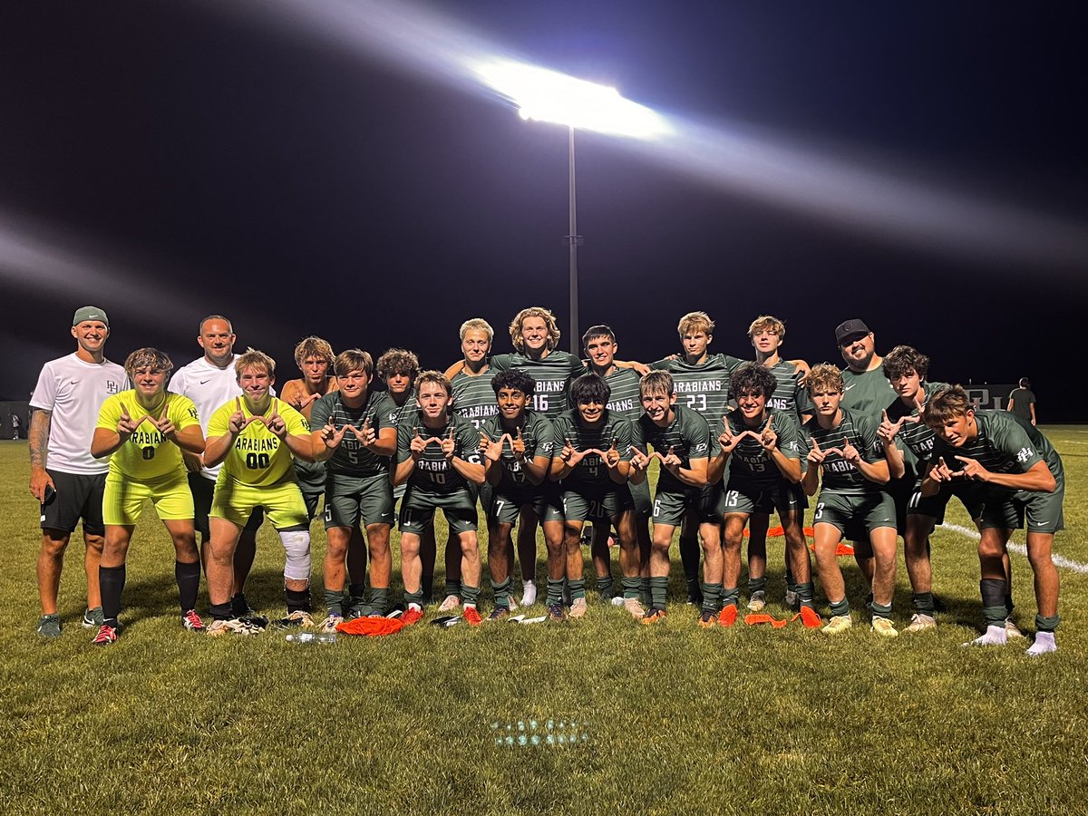 Arabians get the win with a 5-1 victory. Goals coming from Dylan John (2), Jack Weflen,  Jackson Chamberlin, Damian Ruiz-Pozos.

JV also gets the win 6-1