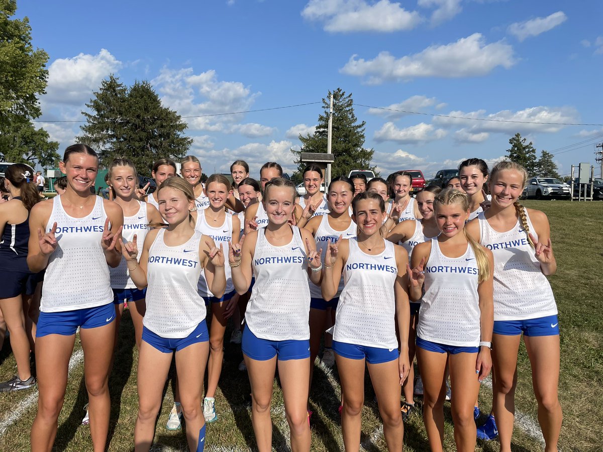 NWHS_GirlsXC's tweet photo. The JV Wolves ran strong and deep tonight at the Ames Kirk Schmaltz Invite. They won their race and had five girls on the awards stand to celebrate! https://t.co/LhktDxU183