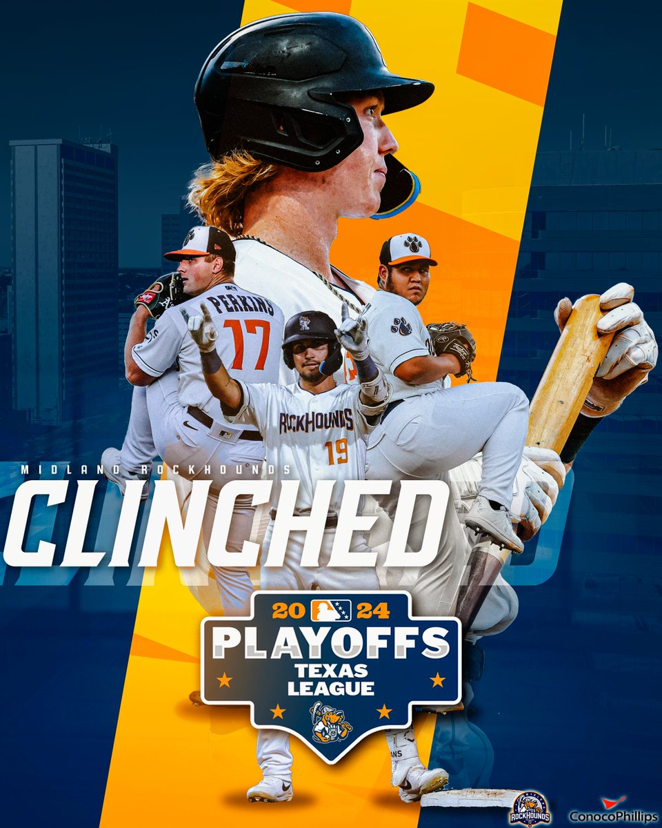 Midland RockHounds (@rockhounds) on Twitter photo TICKET PUNCHED 🎟️
The Midland RockHounds have clinched a spot in the 2024 Texas League Playoffs!!
#OurTownOurTeam | <a href="/MiLB/">Minor League Baseball</a> TICKET PUNCHED 🎟️
The Midland RockHounds have clinched a spot in the 2024 Texas League Playoffs!!
#OurTownOurTeam | <a href="/MiLB/">Minor League Baseball</a>