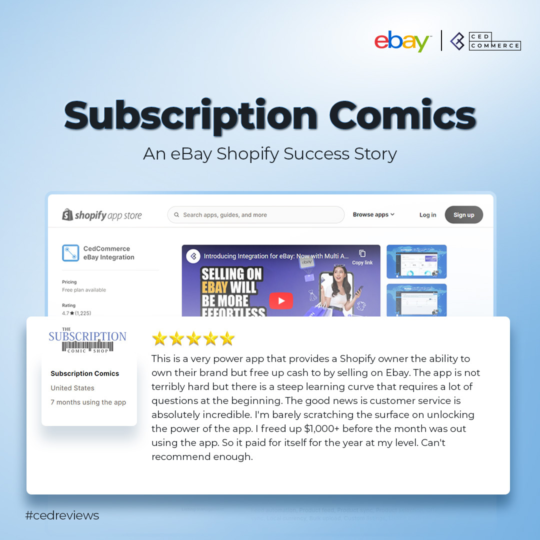 cedcommerce's tweet image. Ace your #eCommerce performance with CedCommerce integration solutions. Brands like 𝐒𝐮𝐛𝐬𝐜𝐫𝐢𝐩𝐭𝐢𝐨𝐧 𝐂𝐨𝐦𝐢𝐜𝐬 are choosing CedCommerce Integrations. Get your store ready for the busy holiday season. Check it out for free → bit.ly/45Kua0N

#eBayIntegration