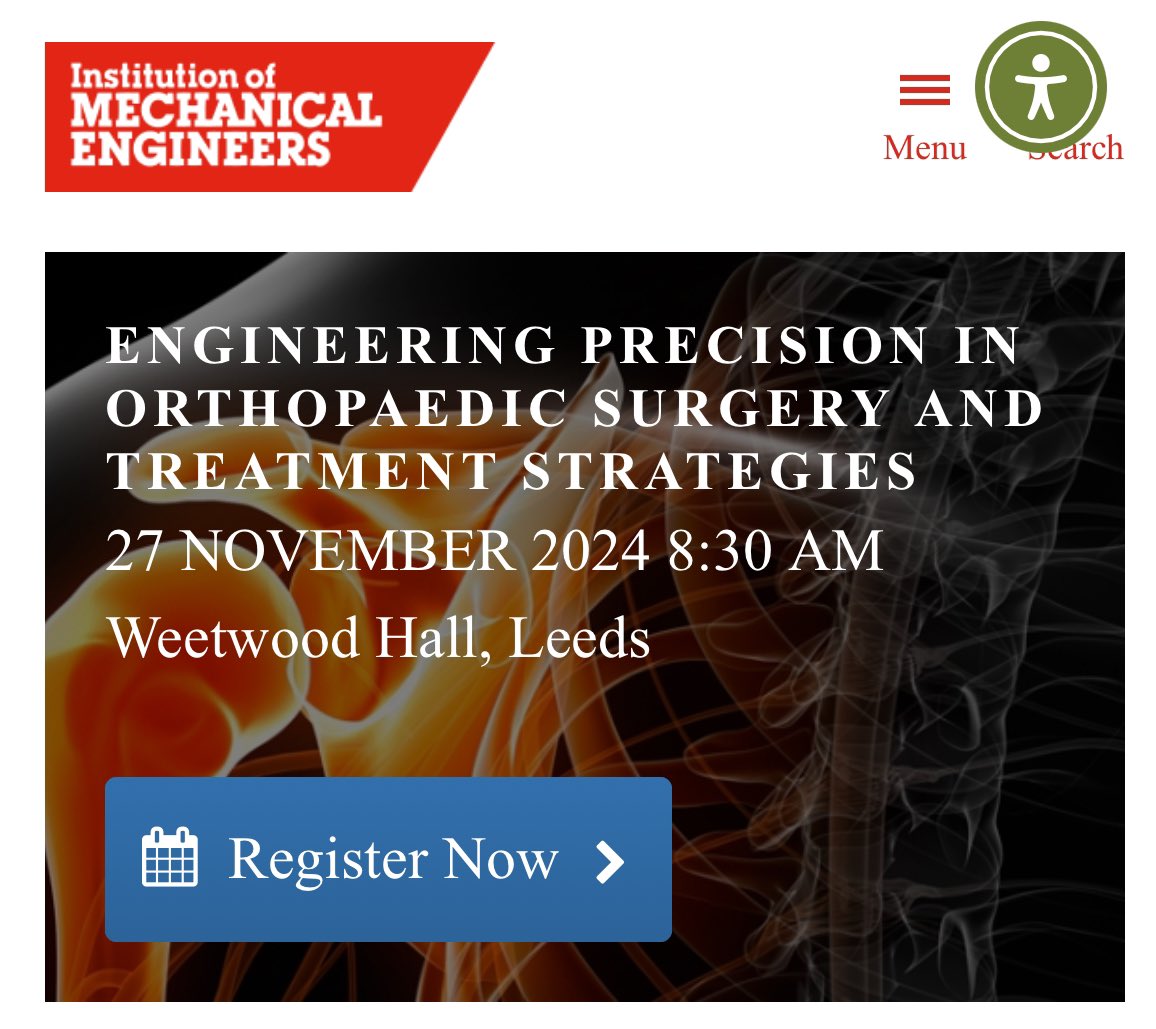 📣 Call for Abstract Submission📣[Deadline 7th October]

You can now submit your abstracts for the upcoming <a href="/IMeche_BmED/">Biomedical Eng Div.</a> Orthopaedic Engineering event on "Engineering Precision in Orthopaedic Surgery and Treatment Strategies."

Check here for more info:  eventsportal.imeche.org/event/sessions….