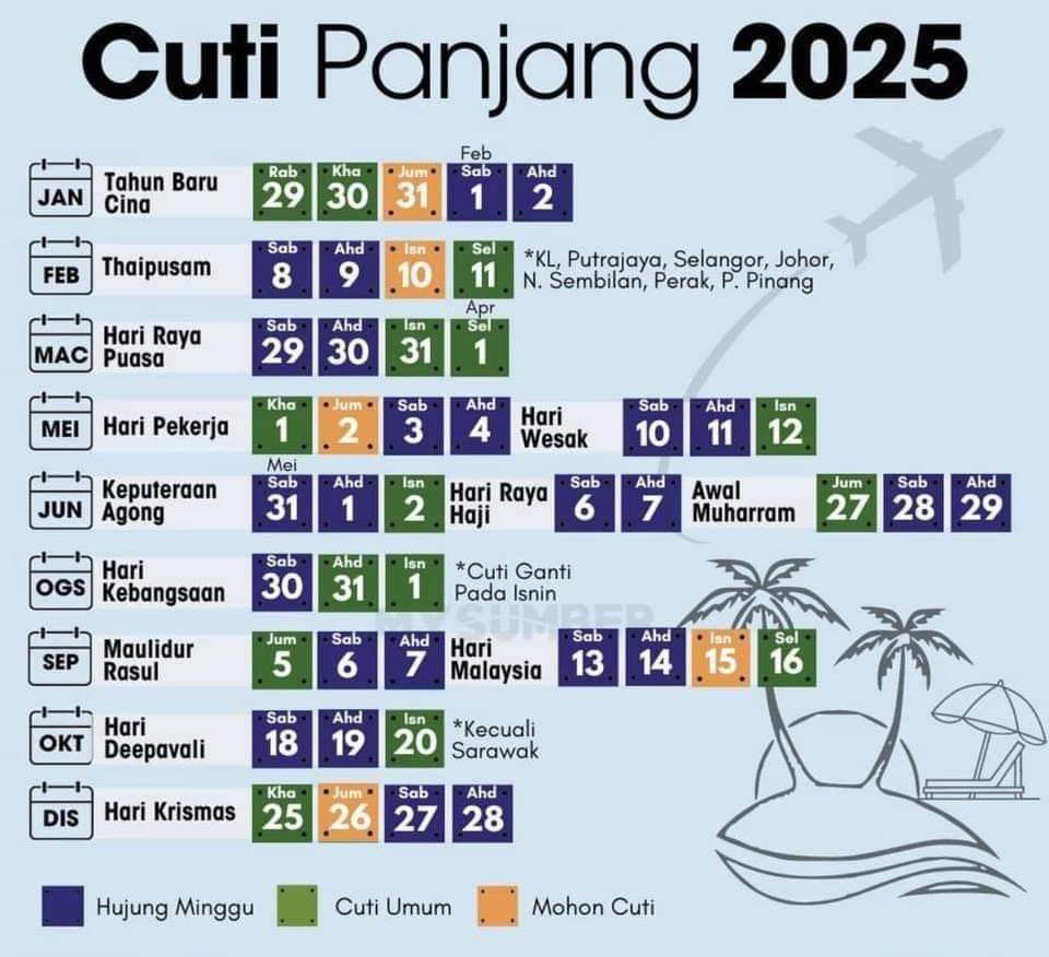 TravelJimat's tweet image. Dah boleh plan bercuti 2025,