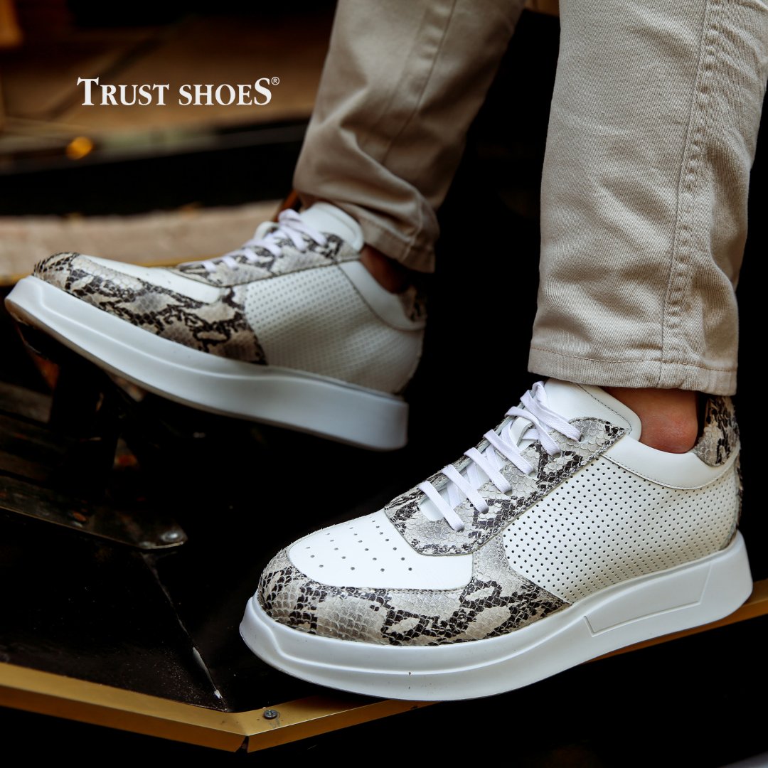 trustshoes's tweet image. 💎 Step up your sneaker game with our bold and unique men's lace-up sneakers, featuring a striking combination of genuine python and calf leather.
✨ Elevate your style with Trust Shoes.
#TrustShoes #PythonLeather #MensSneakers #LuxuryFootwear #UniqueStyle