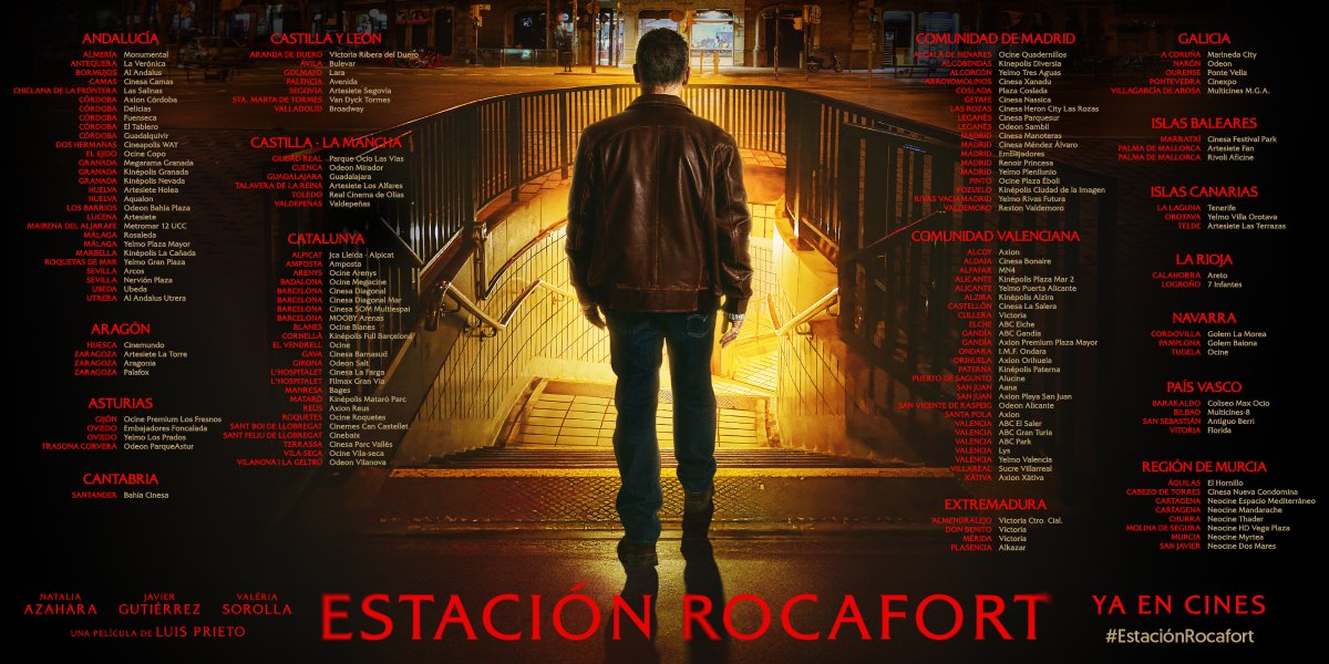 Listado de cines donde ver #EstaciónRocafort. ¡Hoy estreno en cines!