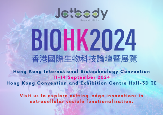 jotbody's tweet image. Exciting news! 🌟 Join us at the Hong Kong International Biotechnology Convention, Sep 11-14, 2024. Explore cutting-edge #ExtracellularVesicle (#EV) solutions with our EVcraft #SurfaceModification &amp;amp; EVfect #Transfection kits!  #BIOHK2024 
Visit jotbody.com for more!
