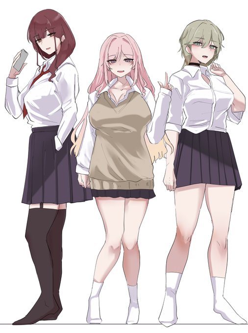 次回のハーレム漫画のキャラデザはこんな感じになりそうです〜だいぶ描き方が変わったから予告の表紙描き直すかもです💦 