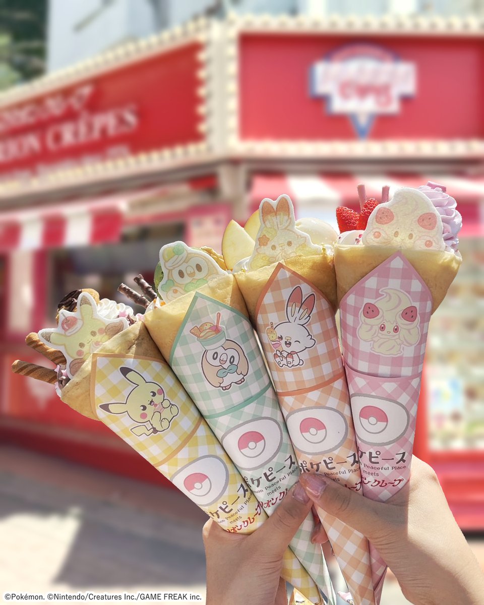 マリオンクレープにて 『#ポケピース 』のクレープとドリンク 本日販売