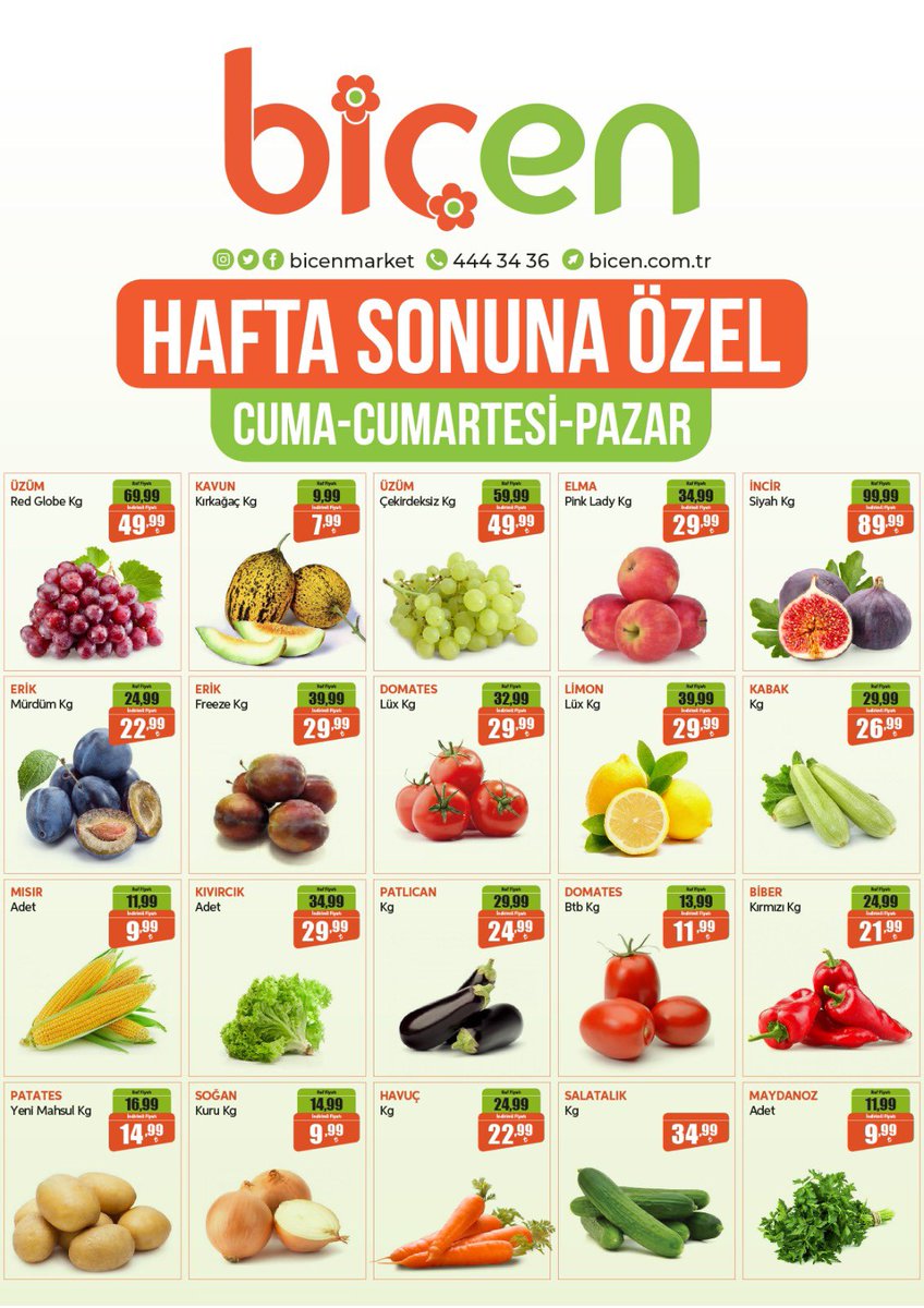 Hafta Sonuna Özel Cumadan Pazara Meyve Sebze İndirimlerini Kaçırmayın!🧡 Biçen #herzamantaze