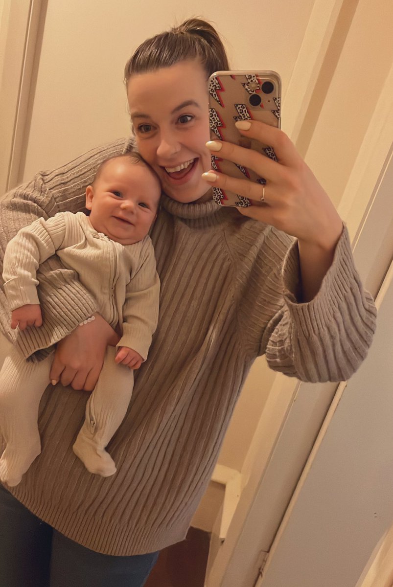 Nearly 8 weeks of this cheeky chappy 💙 social smiles, occasional giggles, cooing, and sticking his tongue out frequently. Will work on bilabials next, he’ll be saying ‘mum’ in no time 🙄😂 #maternity #slt