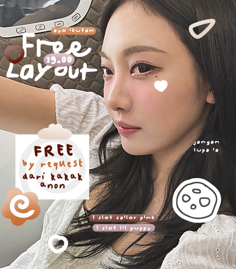 kittmys's tweet image. help rt ia terimakasih &amp;lt;3

TODAY (6/9) ada FREE BY REQUEST LAYOUT kode sailor pink &amp;amp;&amp;amp; lil puppy yang sudah di sponsori oleh kakak anon baik hati 🐈🍼

⏰ : 19.40 WIB by DM

more info cek tweet dibawah ia ★___&amp;lt;

#zonauang