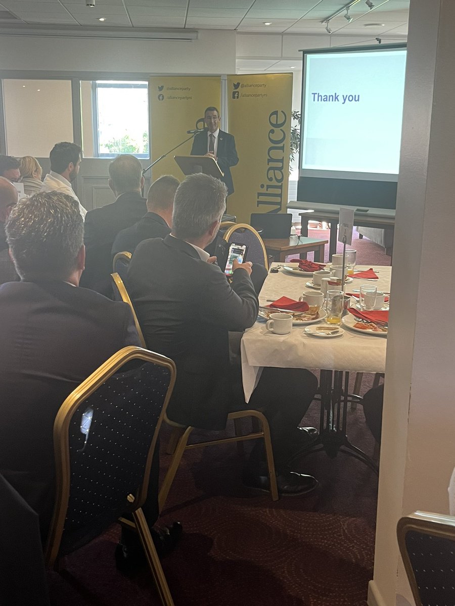 Delighted to attend on behalf <a href="/mckeeslaw/">McKees</a> as a guest of <a href="/FSB_NI/">FSB Northern Ireland</a> <a href="/allianceparty/">Alliance Party</a> East Antrim Business Breakfast at Carrickfergus Golf Club <a href="/naomi_long/">Naomi Long MLA</a> <a href="/AndrewMuirNI/">Andrew Muir MLA</a> with Richard Ramsey Economist