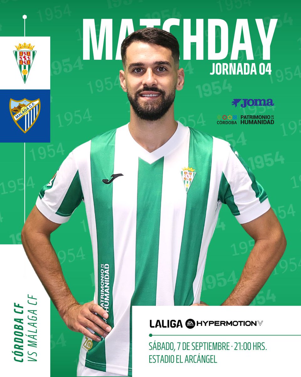 🙋‍♂️ ¡Buenos días, cordobesistas! 

▶️ Hoy jugamos en casa 💚😀
 
⚽️ #CórdobaMálaga 
📈 J.4
⏰ 21:00 h
🏟️ El Arcángel

#CórdobaCF