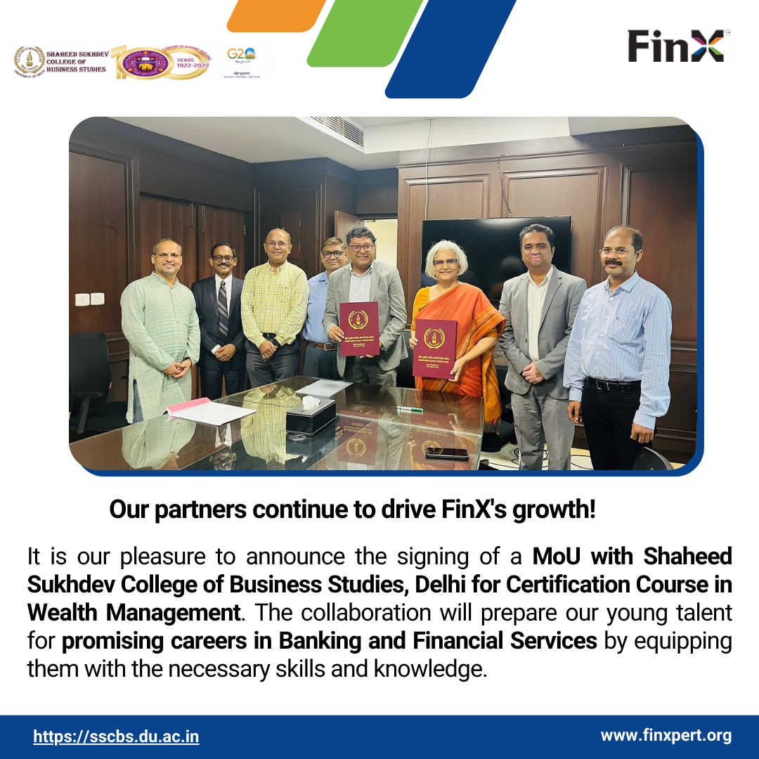 Thank you <a href="/SSCBS/">Shaheed Sukhdev College of Business Studies</a> for placing your trust in our mission and for your dedication to fostering talent. Collaboratively, we will provide the next generation with the essential tools to succeed in the diverse world of banking and finance.