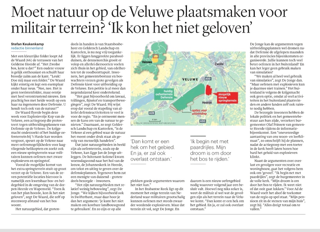 PvdA_Heerde's tweet image. Het Zwolse bos, een kwetsbaar natuurgebied bij Heerde, dreigt te veranderen in een springterrein waar militairen kunnen oefenen met explosieven. Bezorgde inwoners hebben de politiek aan hun zijde.