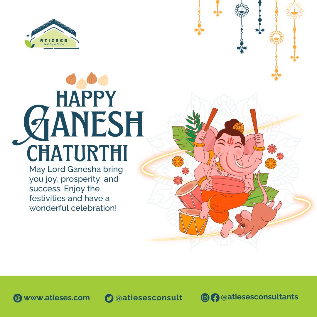 Archana Karra (@atiesesconsult) on Twitter photo ๐ธ Welcoming Lord Ganesha with Joy and Prosperity โ Happy Ganesh Chaturthi from Atieses! ๐โจ
โ
Email: info@atieses.com
โ
Visit: atieses.com
#GaneshChaturthi, #Atieses, #GanpatiBappaMorya, #LordGanesha, #FestiveVibes, ๐ธ Welcoming Lord Ganesha with Joy and Prosperity โ Happy Ganesh Chaturthi from Atieses! ๐โจ
โ
Email: info@atieses.com
โ
Visit: atieses.com
#GaneshChaturthi, #Atieses, #GanpatiBappaMorya, #LordGanesha, #FestiveVibes,