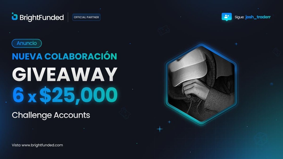 ¡GIVEAWAY 6 CUENTAS DE 25.000$!       

Requisitos:       
- Seguir a <a href="/BrightFundedES/">BrightFunded - Español</a> y <a href="/josh_traderr/">Jossh</a>
- RT  y MG❤️    

¡Mucha suerte a todos!🍀