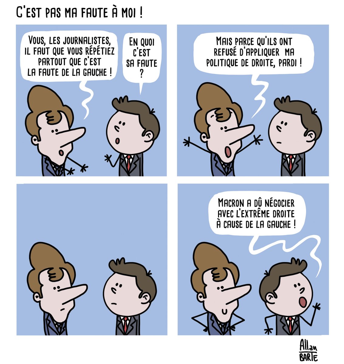 La Macronie préfère pactiser avec l'extrême droite plutôt que d'abandonner sa politique anti-pauvres.
Du barrage républicain, on a donc hérité d'une rupture avec la tradition démocratique et d'une alliance avec l'extrême droite !
#MichelBarnier

💰 ko-fi.com/allanbarte 💸