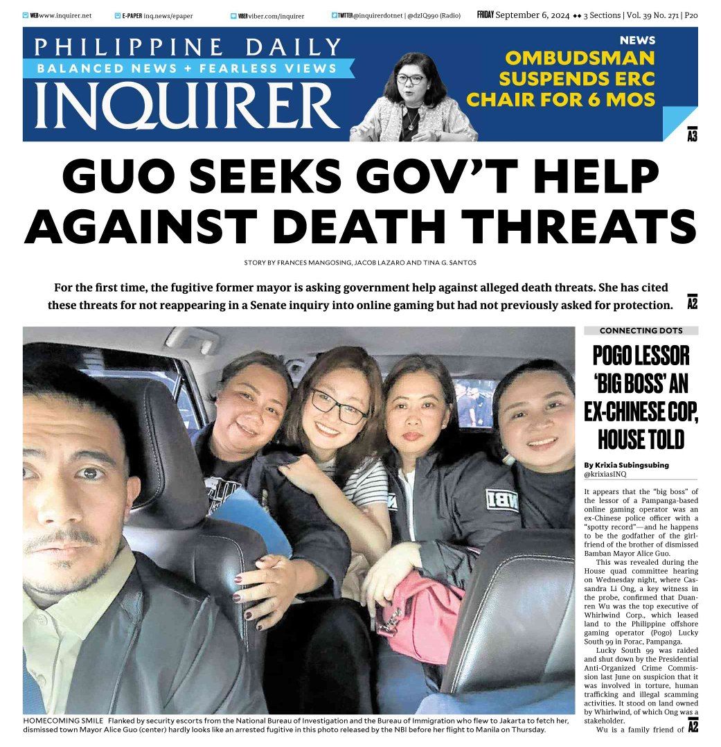 manayleila's tweet photo. Our law enforcers should show more sense than to be seen fraternizing with arrested fugitives from justice. If they cannot stop being starstruck by Alice Guo, maybe they can apply to become part of her personal entourage. They have shown as much in their videos and selfies. Remember, always be mindful and professional in performing your functions.