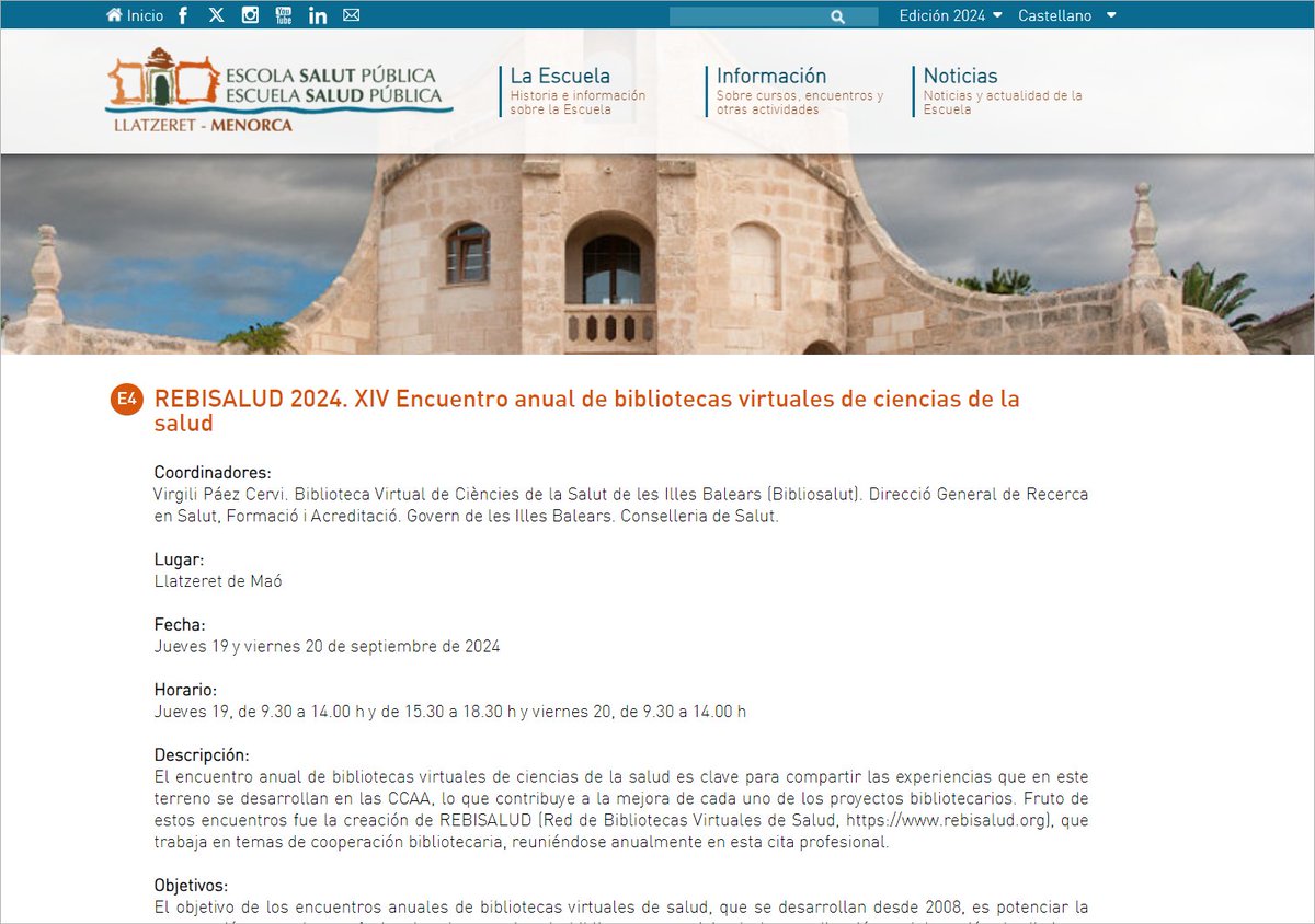 rebisalud's tweet photo. 📢A pocos días de #rebisalud2024, en la #EMSP24, donde participarán las bibliotecas virtuales de salud de Andalucía, Aragón, Asturias, Baleares, Castilla y León, Castilla-La Mancha, Cataluña, Extremadura, Galicia, Madrid, Murcia, País Vasco y la BNCS https://t.co/zYaSeucbGI https://t.co/ewpQtLlewl