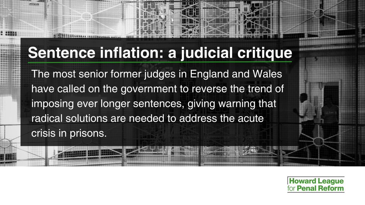 📢 We know that the prison system is in crisis – but how do we solve it?

We need to talk about sentencing.

Today we have published a paper from the most senior former judges in England and Wales, calling on the government to reverse the trend of imposing ever longer sentences.