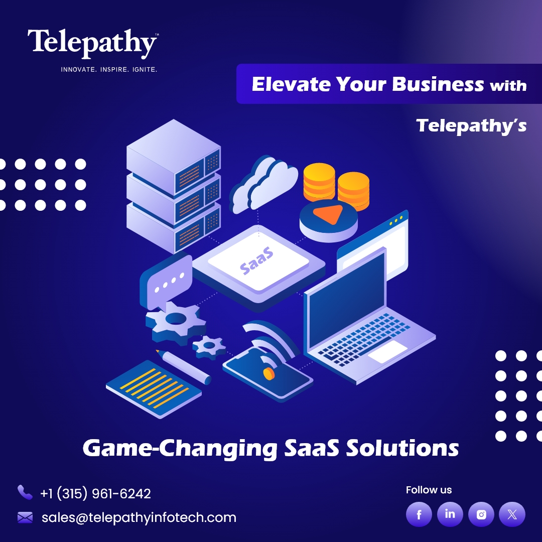 Telepathysocial's tweet photo. Streamline your operations with Telepathy’s SaaS solutions. Our cloud-based software enhances efficiency and drives growth. Experience seamless, scalable solutions tailored to your needs. #SaaS #CloudInnovation #telepathy #itagency https://t.co/4lLDdJLrdp