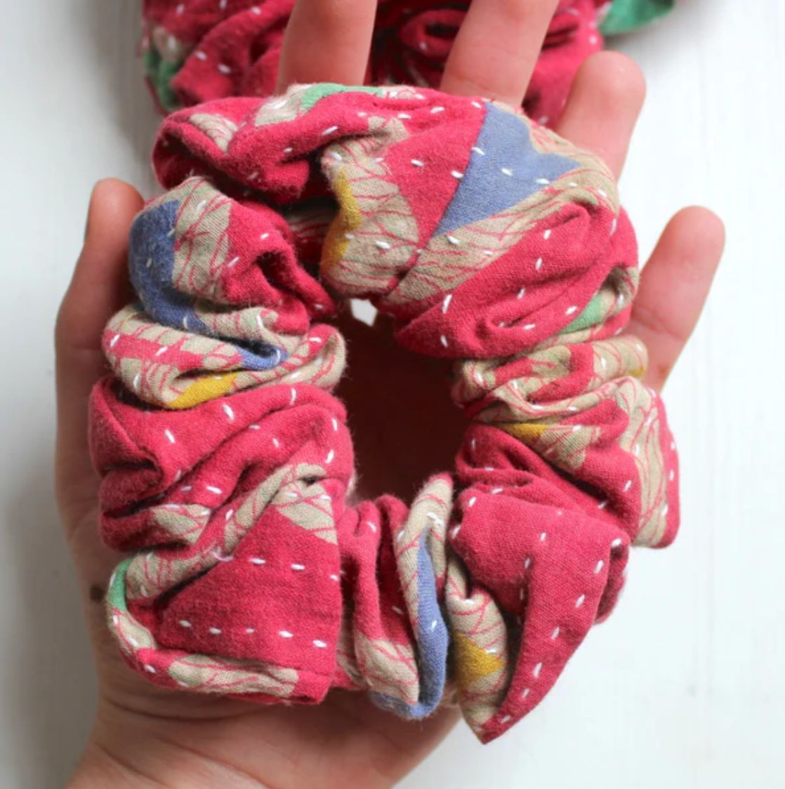 These little scrunchies are made from the off cuts of our Kantha coats. Love how you can get creative with what could be wasted. We'd love to hear about any of your creations!