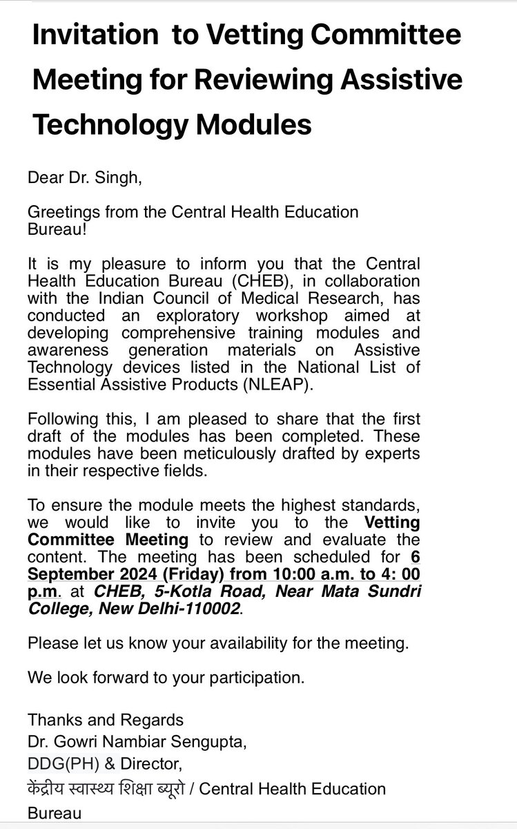 drsitu's tweet photo. #AccessibilityFail under @MoHFW_INDIA 

Today I was invited by the Central Health Education Bureau ( @theonlycheb  under MOHFW) &amp; @ICMRDELHI for a Vetting Committee Meeting to evaluate modules of Assistive Technology devices listed in the (#NLEAP) 1/

#Disability #ATchangesLives https://t.co/VbM7M81F8h