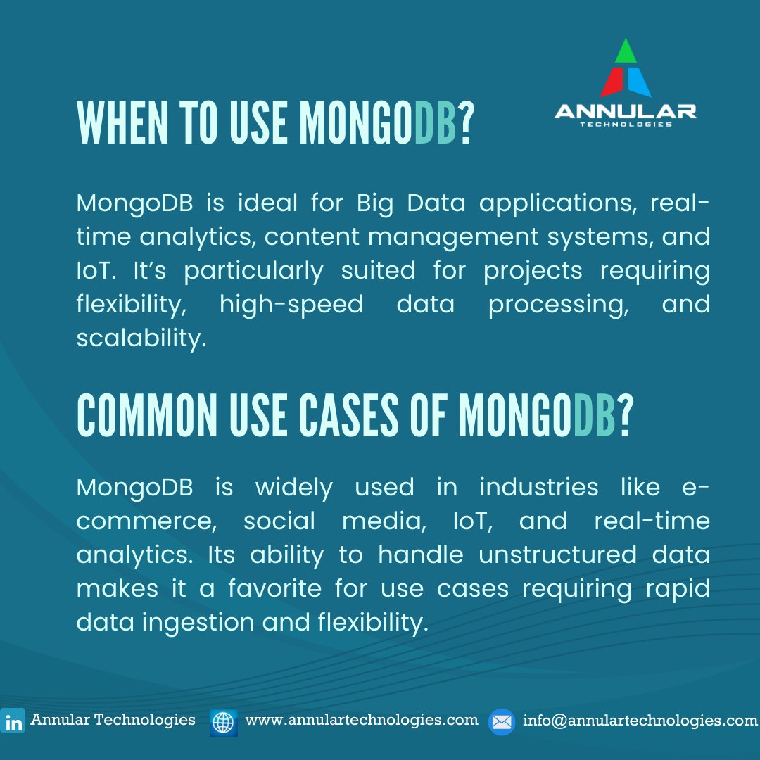 team_annular's tweet image. (2/3) Swipe through this carousel to dive into the world of flexible, document-based databases. 📊✨
Also Follow us on,
Linkedin:linkedin.com/company/annular
Facebook: facebook.com/Annular-Techno……
Instagram: instagram.com/annulartechnol……
Twitter(x): x.com/team_annular