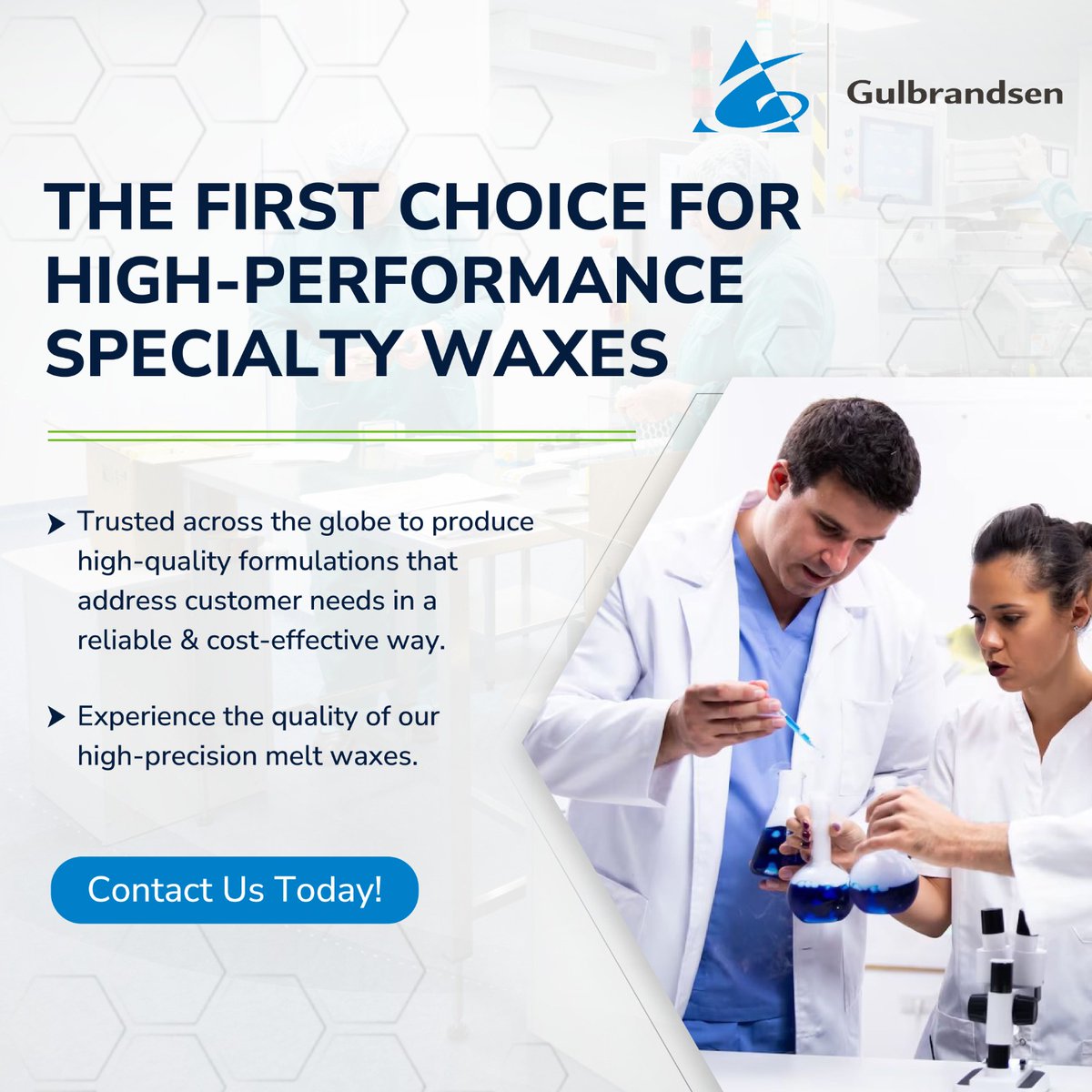 gulbrandsen_inc's tweet image. 𝗜𝗻𝗻𝗼𝘃𝗮𝘁𝗶𝗼𝗻 𝗮𝘁 𝘁𝗵𝗲 𝗙𝗼𝗿𝗲𝗳𝗿𝗼𝗻𝘁: 𝗚𝘂𝗹𝗯𝗿𝗮𝗻𝗱𝘀𝗲𝗻 - 𝗔 𝗟𝗲𝗮𝗱𝗲𝗿 𝗶𝗻 𝗣𝗼𝗹𝘆𝗲𝘁𝗵𝘆𝗹𝗲𝗻𝗲 𝗪𝗮𝘅𝗲𝘀

Shape the future with industry-leading materials science from Gulbrandsen.

Gulbrandsen is a leading manufacturer of high-quality #PEWax (1/2)