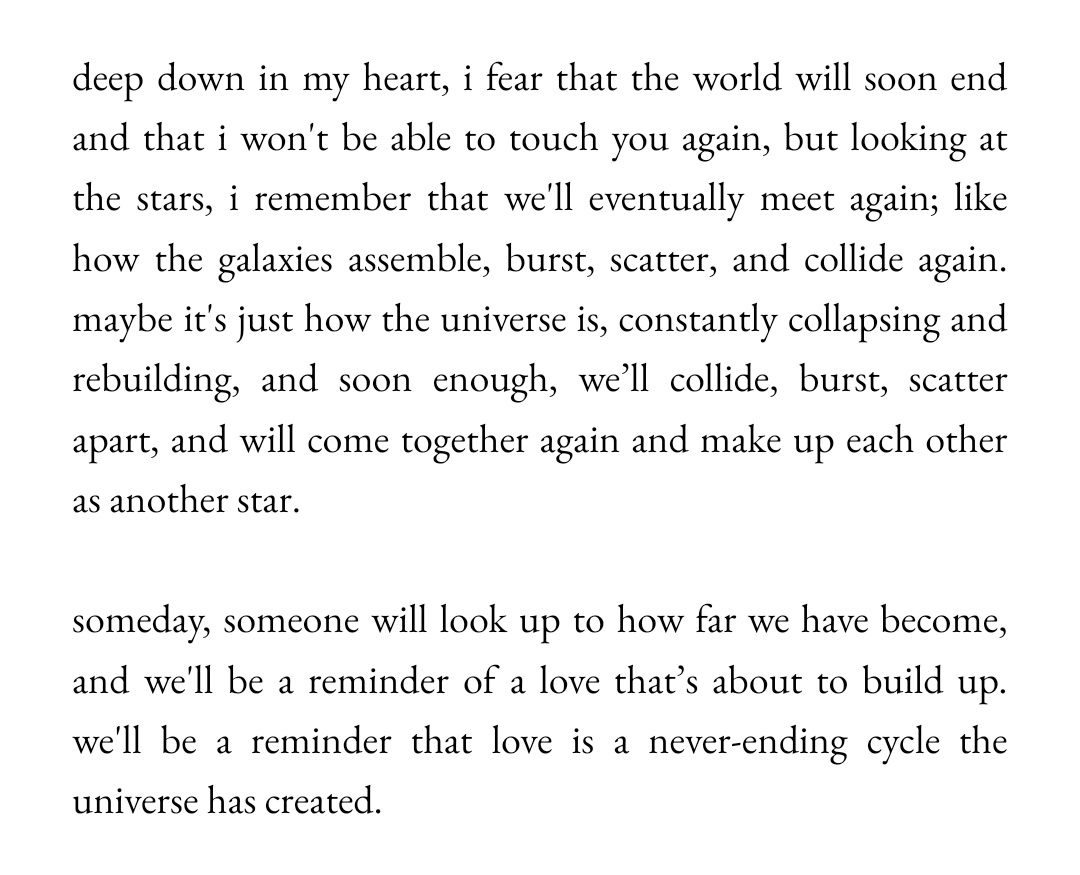 bitsofblues's tweet image. isn't it so pretty to think that after all, we are made of each other?