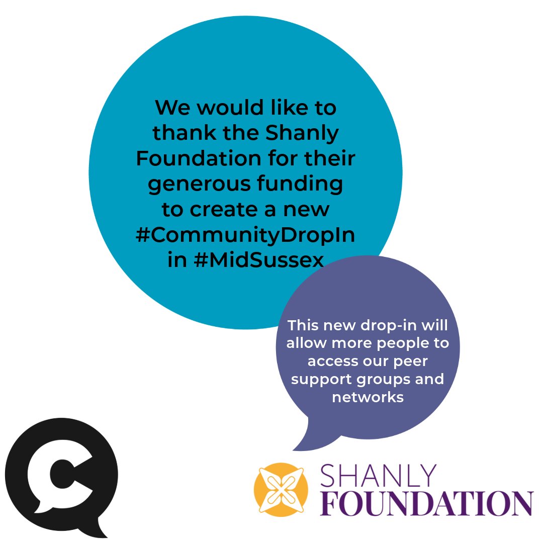 We would like to thank the #ShanlyFoundation for their generous funding to create a new #CommunityDropIn in #MidSussex

We are looking forward to creating a new peer support network within Mid-Sussex to allow more people to have access to these amazing peer networks.