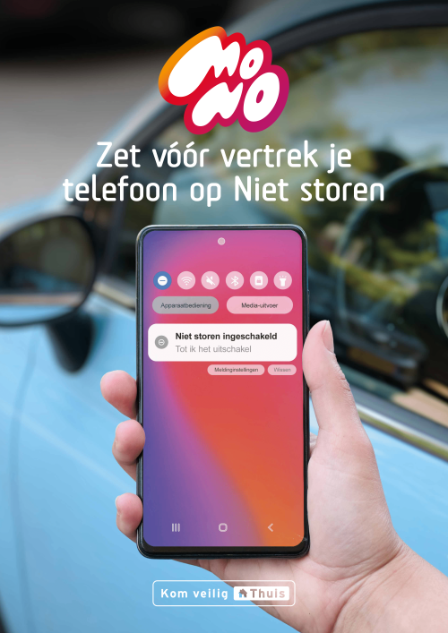 Rijd MONO, blijf veilig! Zet uw mobiel op ‘Niet storen’ en laat anderen weten dat u onderweg bent: "Mij Nie Appen!" 📵 #RijdMONO #FocusOpDeWeg #VeiligVerkeer #DenHelder
