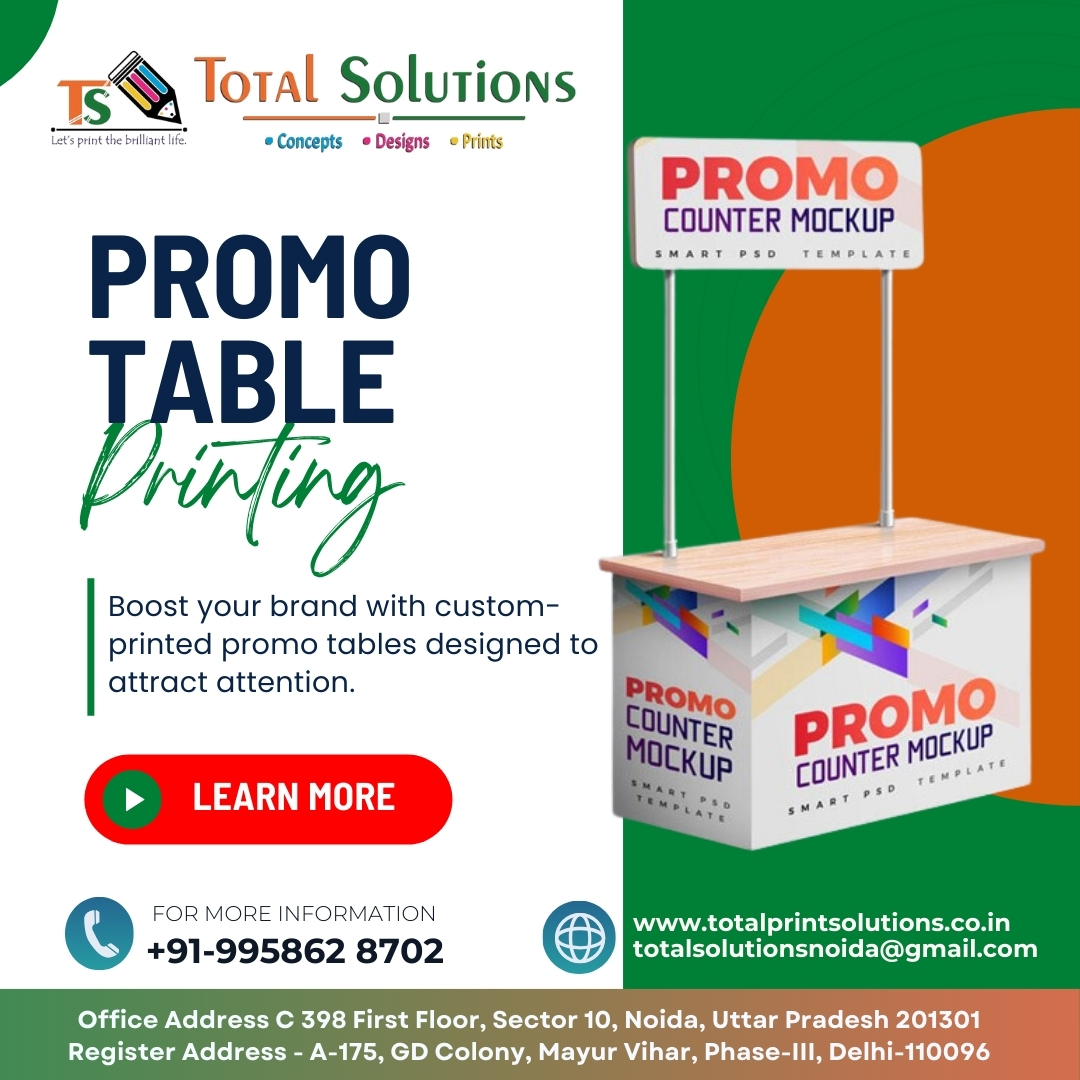 total604712's tweet image. Boost your brand’s visibility with our eye-catching promo tables for any event.
CALL NOW:- +91-995 862 8702
VISIT US:- totalprintsolutions.co.in
#PromoTable #EventMarketing #BrandVisibility #TradeShow #ExhibitBooth #MarketingTools #PromotionalEvents #EventSetup #CustomTables