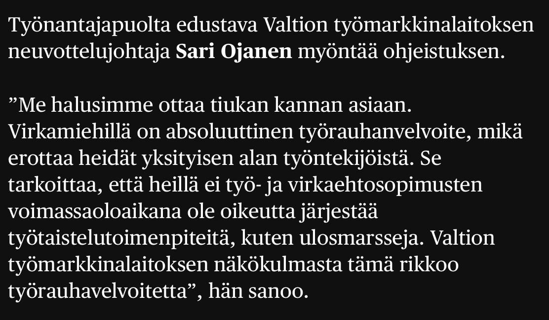 anttiyr's tweet photo. Virka-ajan ulkopuolella tapahtuvaan mielenilmaukseen osallistuminen ei kyllä mitenkään päin voi olla laiton työtaistelutoimenpide. https://t.co/WIyNzkQwcC