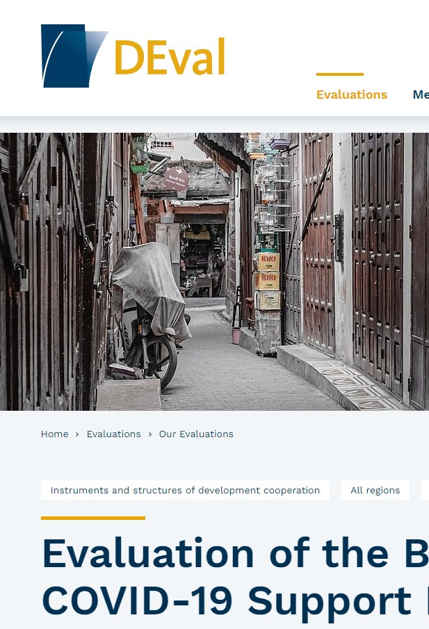 OECD DAC EvalNet (@oecd_evalnet) on Twitter photo New! Evaluation of <a href="/BMZ_Bund/">Bundesentwicklungsministerium</a> Emergency #COVID19 Support Programme paints a positive picture overall, esp of disbursement of a large share of funding as grants and the expansion of existing partnerships; flags program steering for improvement deval.org/en/evaluations… New! Evaluation of <a href="/BMZ_Bund/">Bundesentwicklungsministerium</a> Emergency #COVID19 Support Programme paints a positive picture overall, esp of disbursement of a large share of funding as grants and the expansion of existing partnerships; flags program steering for improvement deval.org/en/evaluations…