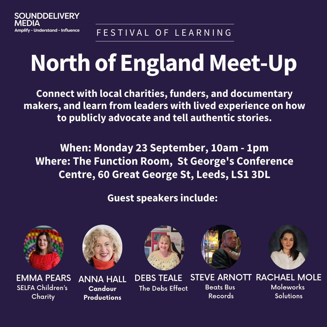 Emma Pears (she/her) (@selfa_emma) on Twitter photo For those of you based in the North of England, I'm helping to organise this event in Leeds later in the month with <a href="/sounddelivery/">Sounddelivery Media</a>
Any questions, please let me know and hopefully I'll see some familiar faces there!
👇Book your place here 👇
sounddelivery.org.uk/festival-of-le… For those of you based in the North of England, I'm helping to organise this event in Leeds later in the month with <a href="/sounddelivery/">Sounddelivery Media</a>
Any questions, please let me know and hopefully I'll see some familiar faces there!
👇Book your place here 👇
sounddelivery.org.uk/festival-of-le…
