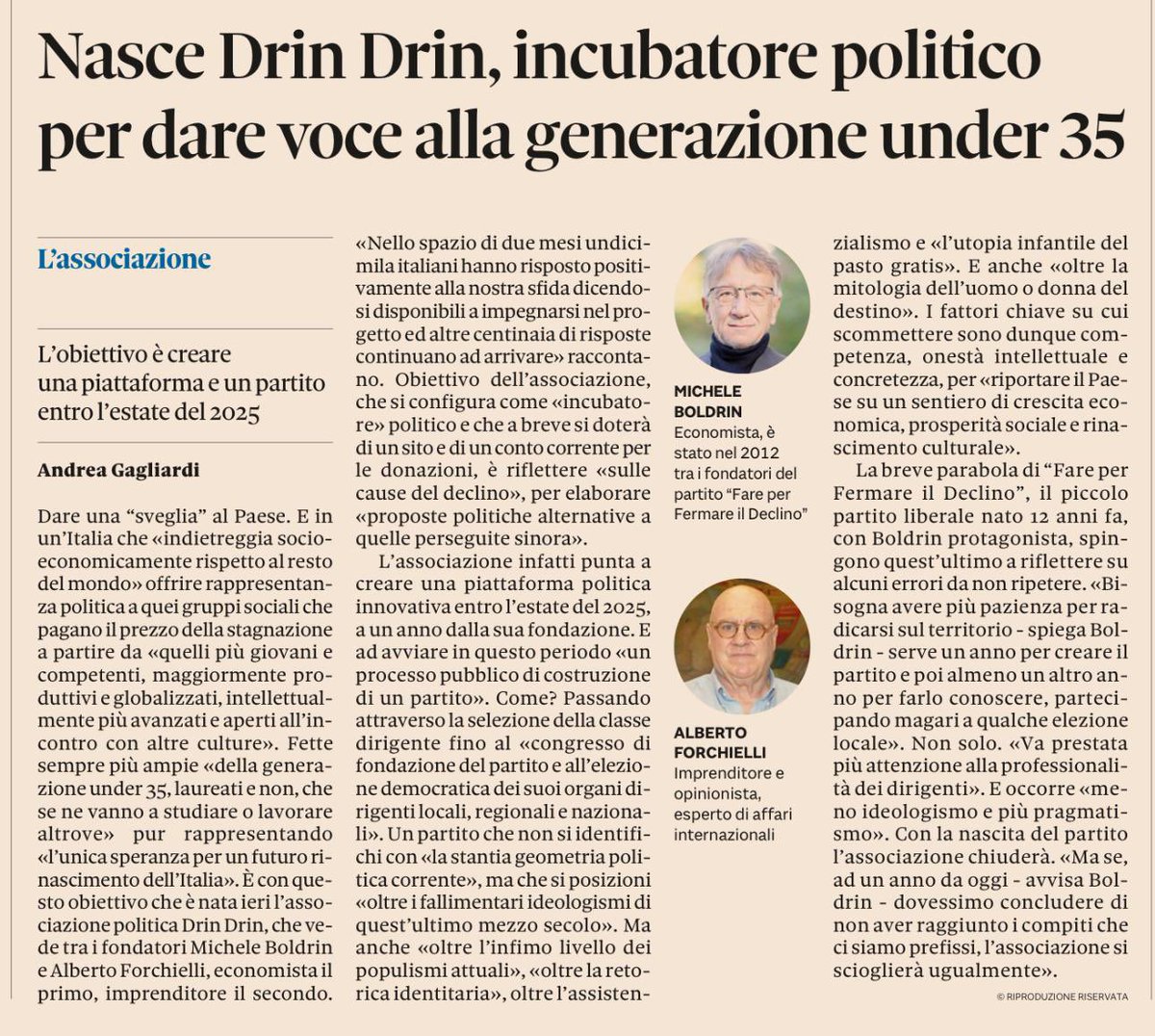 È fatta. Adesso inizia il bello!
<a href="/micheleboldrin/">Michele Boldrin</a>