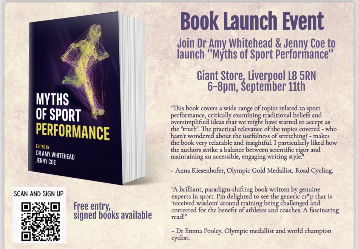 📣Interested in Sport Performance ✅
📣Living in Liverpool /surrounding areas ✅
📣Want to be one of the first people to get your hands on this cool book with 40+ global, expert contributors ✅
📣Get a discount ✅

Sign up 👇🏻 
Meet some new people 🔗