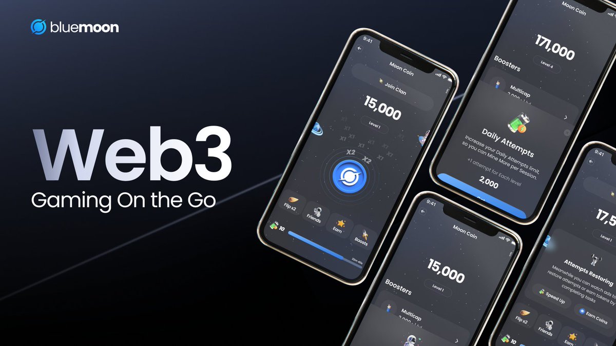 Level up your gaming experience with Bluemoon! 🎮Web3 gaming on the go-play anytime, anywhere. 
Ready to explore the future of gaming? 

#Web3 #PlayToEarn #BluemoonGaming #mooncoin